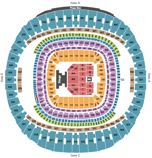 Caesars Superdome Nicki Minaj Seating Chart
